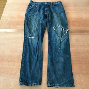 Ariat Jeans Men 30x30 Blue Mid Rise Distressed Destroyed Dark Wash Grunge Skater